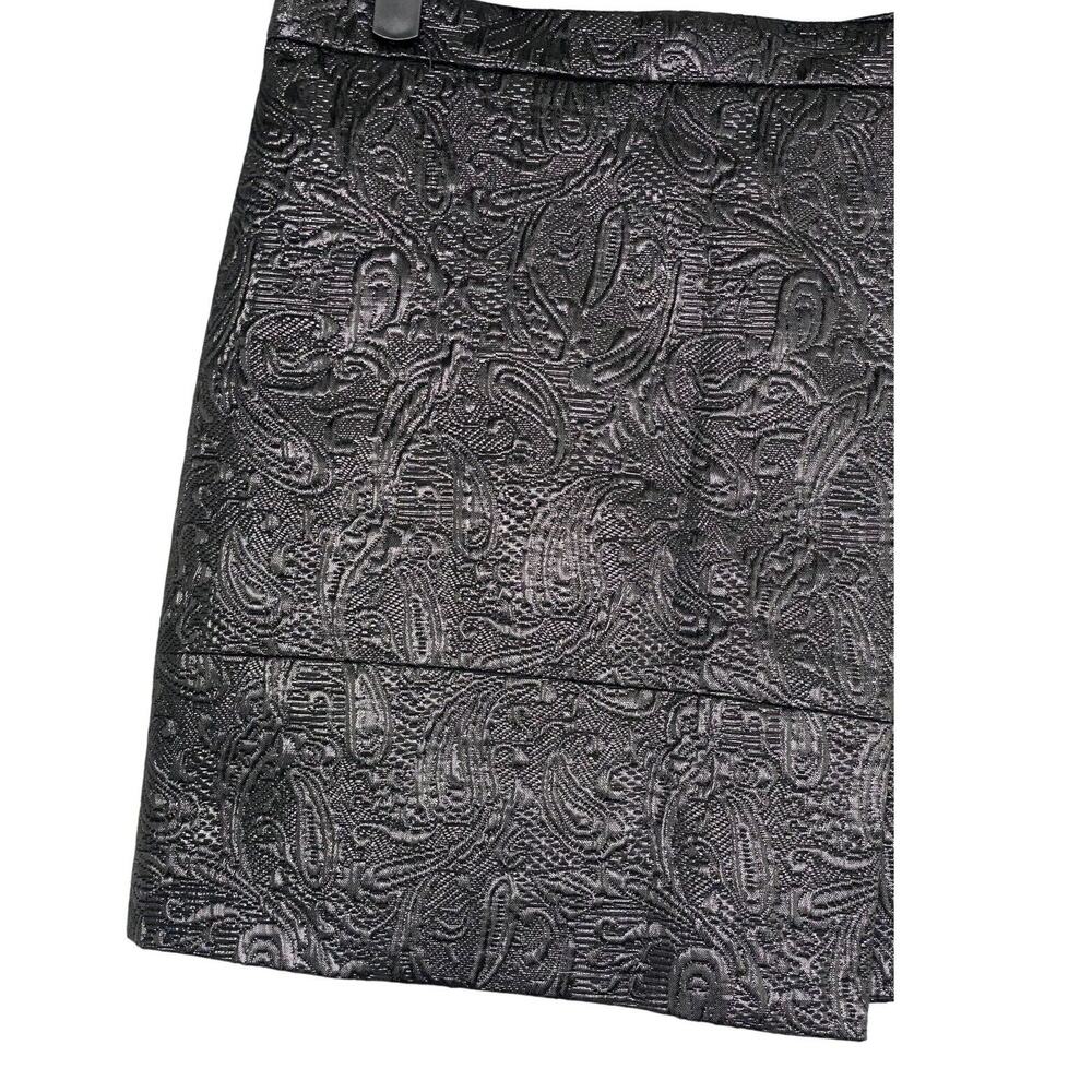 NWT J Crew Matelassé Origami Textured Metallic Lined Mini Skirt Zip Up 4 Grey - Picture 3 of 15